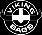 Viking Bags logo featuring a circular design with a cross and horn elements.